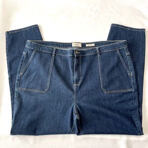 Logo Lori Goldstein Blue Skinny Jeans with Whiskers Size 24W